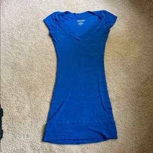 Cobalt blue shirt sleeve t short dress
